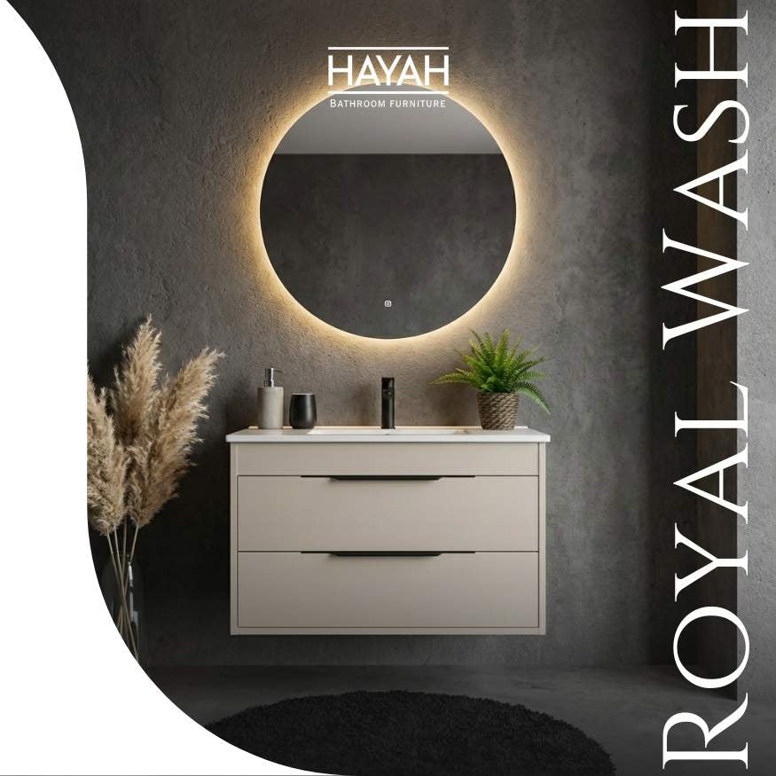 وحدة حمام 60سم دورجين تخزين ذاتي الغلق لون بيح/ابيض/جراي