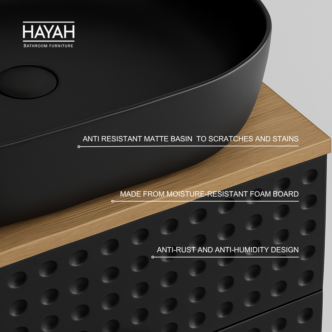 Black Diamond - Two drawers Bathroom unit