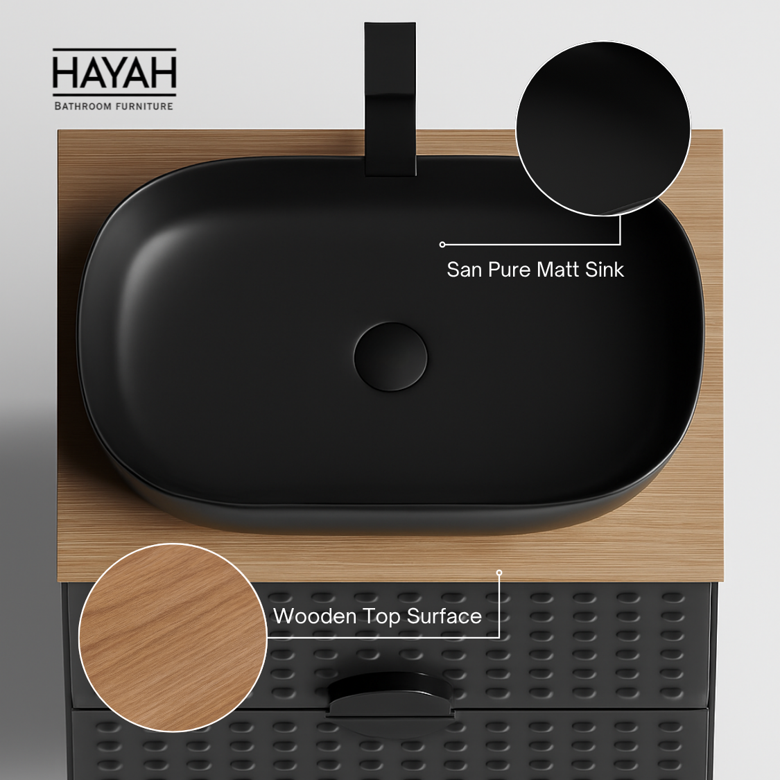 Black Diamond - Two drawers Bathroom unit