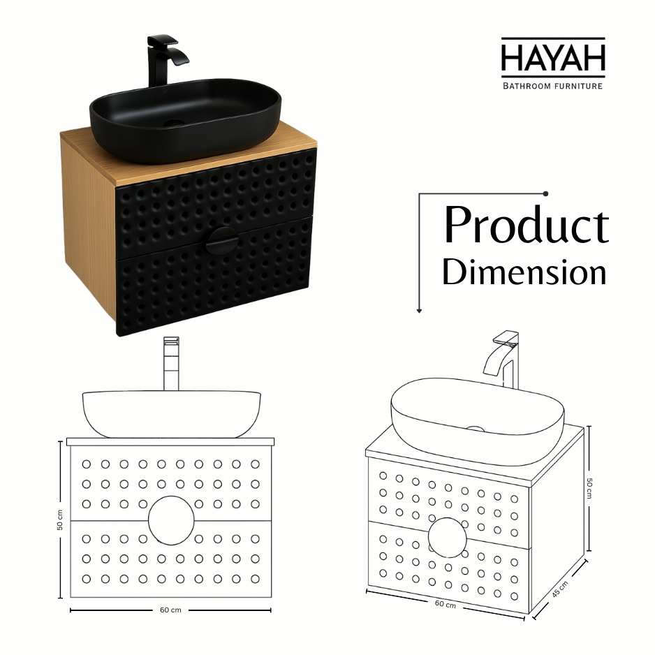 Black Diamond - Two drawers Bathroom unit