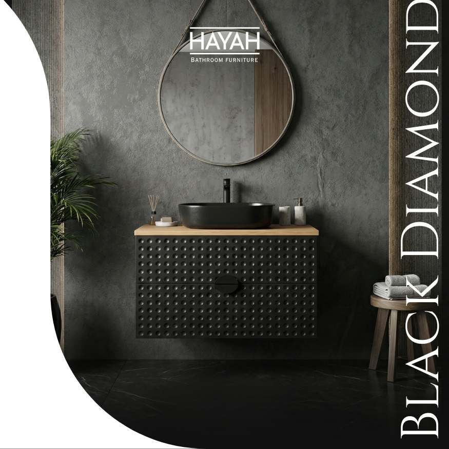 Black Diamond - Two drawers Bathroom unit