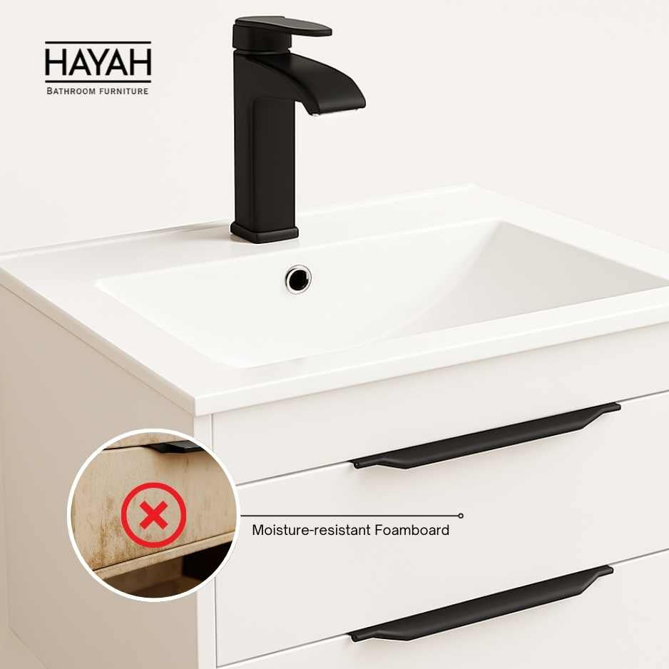 وحدة حمام 60سم دورجين تخزين ذاتي الغلق لون بيح/ابيض/جراي