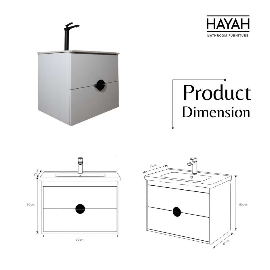 Crystal Gloss - Two Drawers Bathroom unit