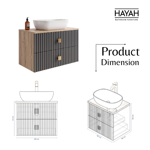 Vanora - Two drawers Bathroom unit